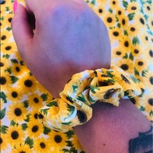 Handmade sunflower srunchie